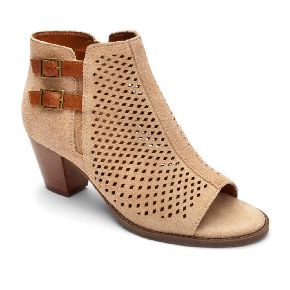 Vionic Women's Aloft Chryssa Light Sand Perfed Suede boot
